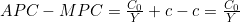 APC - MPC = \frac{C_0}{Y} + c - c = \frac{C_0}{Y}