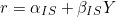 \[ r = \alpha_{IS} + \beta_{IS} Y \]