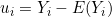 u_i = Y_i - E(Y \X_i)