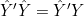\hat{Y}'\hat{Y} = \hat{Y}'Y