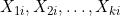 X_{1i}, X_{2i}, \dots, X_{ki}