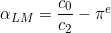 \alpha_{LM} = \dfrac{c_{0}}{c_{2}} - \pi^{e}