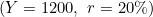 (Y = 1200,\ r = 20\%)
