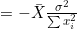 =-\bar{X}\frac{\sigma^2}{\sum x_i^2}
