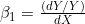 \beta_1 = \frac{(dY/Y)}{dX}