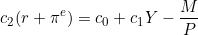 \[c_{2}(r + \pi^{e}) = c_{0} + c_{1}Y - \frac{M}{P}\]
