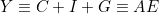 Y \equiv C + I + G \equiv AE