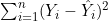 \sum_{i=1}^{n} (Y_i - \hat{Y}_i)^2