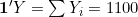 \mathbf{1}'Y = \sum Y_i = 1100