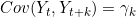 Cov(Y_t,Y_{t+k})=\gamma_k
