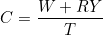 \[C = \frac{W + RY}{T}\]
