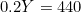 \[0.2Y = 440\]
