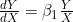 \frac{dY}{dX} = \beta_1 \frac{Y}{X}