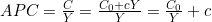 APC = \frac{C}{Y} = \frac{C_0 + cY}{Y} = \frac{C_0}{Y} + c
