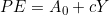PE = A_0 + cY