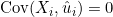 \operatorname{Cov}(X_i, \hat{u}_i) = 0